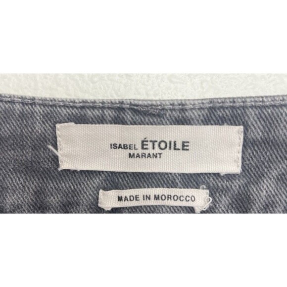Isabel Marant Etoile Pelona Biker Dark Gray Jeans Grunge Edgy Size FR 36 US 4 - Picture 6 of 8